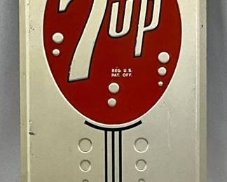 Emb. 7up “Come In” Sign, 9in x 3in