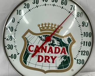 12in Canada Dry Glass-Faced Thermometer 