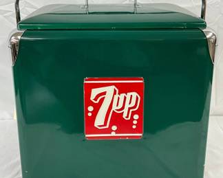 Emb. 7UP Drink Cooler, Restored, 18 x 18 Inches