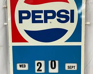 Pepsi Sign with Calendar Display, 10in x 13in