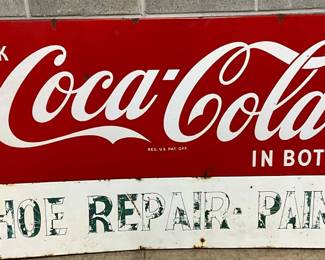 Coca-Cola Porc. Sled Sign, 68in x 37in