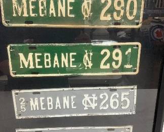 4 Mebane NC License Plates Framed, 17×21