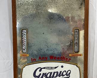 Early Grapico Glass Thermometer Display, 15in x 23in