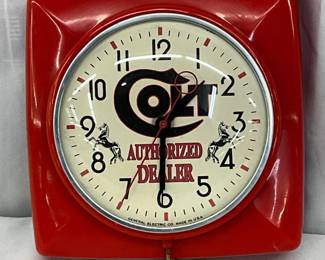 Colt Authorized Dealer General Electric Wall Clock, Model 2H20, 7 inches