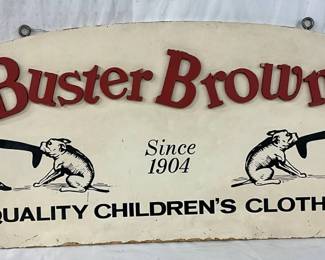 Wooden Emb. ‘Buster Brown’ Advertising Sign, 44in x 20in