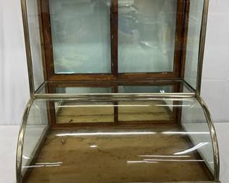 Early Chimney-Style Showcase by F.X. Ganter, Nickel-Plated, 36x36x25 Inches