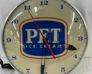 PET Ice Cream Clock with 14-Inch Glass Face