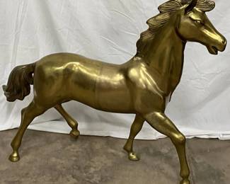 Horse Statue With Polished Finish, 42 x 34 Inches