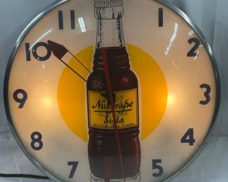 NuGrape Soda Clock, 15-inch Diameter