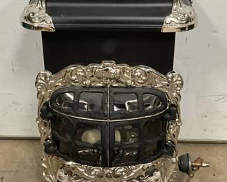 Early New Process Stove with Cast Iron and Ornate Nickel-Plated Detailing, 17×24