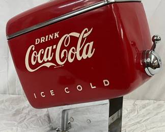 Emb. Coca-Cola Ice Cold Fountain Dispenser, 18in x 18in