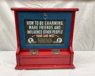 ‘How to Be Charming’ Coin-Operated Card Machine, 18 x 17 Inches