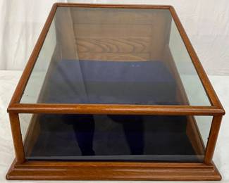 Early Slant Front Countertop Display Case With Glass Panels, 19x24x14
