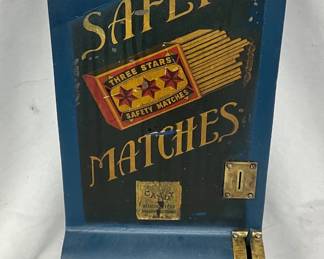 Match Dispenser by Cupples Company, Coin Operated 8 1/2×18 Inches