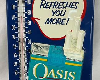 Emb. Oasis Filter Cigarettes Metal  Thermometer, 6 x 13 in.