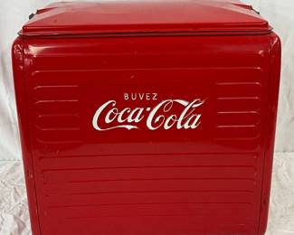 Early French Coca-Cola Cooler, ‘Buvez Coca-Cola’ Logo, 17in x 17in