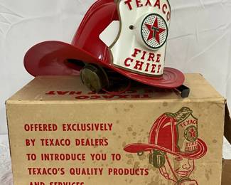Texaco Kids Fire Chief Helmet with Original Box
