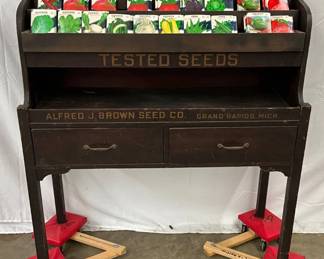 Alfred J. Brown Seed Co. Wooden Display Stand, Grand Rapids, Mich – 42×49