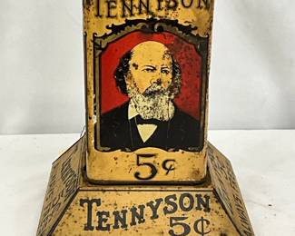 Early Tennyson 5¢ Store Display Metal Dispenser, 6in x 8in