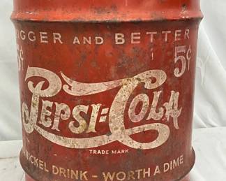 Pepsi-Cola Double Dot Syrup Can with Lid, 16in x 17in