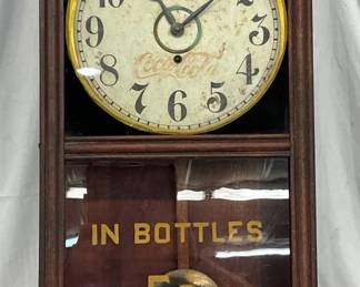 Early Coca-Cola Wooden Clock, 16in x 34in