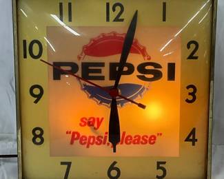 Say Pepsi Please Clock, 13in