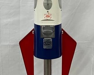 Rocket Gumball Machine Measuring 64 Inches