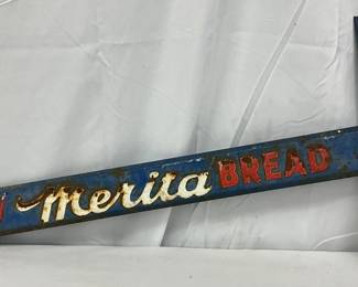 Emb. Merita Bread Metal Door Push Sign, 29in x 15in