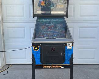 1990 Bally Harley-Davidson Pinball Machine with Illuminated Playfield