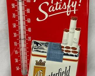 Emb. Chesterfield Cigarettes Thermometer, 6 x 14 Inches