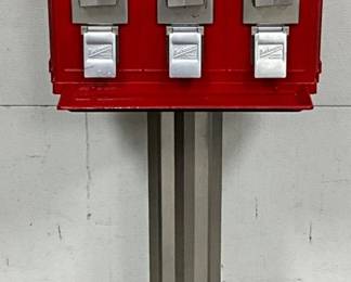 3-Dispenser Gum Ball Vending Machine on Pedestal Stand