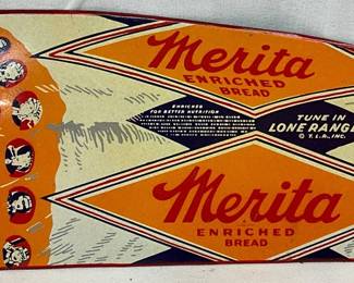 Merita Enriched Bread Metal Sign, 8in x 4in
