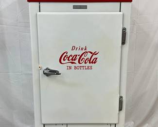 GE Coca-Cola Fishtail Porcelain Refrigerator, Restored