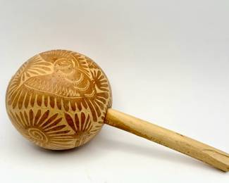 Maraca With Bird & Deer Motif