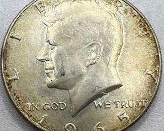1965 JFK Silver Half Dollar Coin