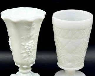 Hazel Atlas & Westmoreland Milk Glass Goblets