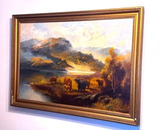W. Richards - Landscape With Cattle Painting #2