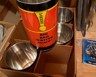 Parker big red advertising trash cans