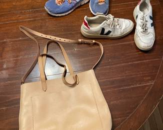 Nike sneakers, Veja sneakers, Madewell leather tote bag
