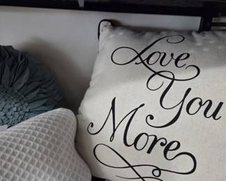 Decorative Throw Pillow Cover with Love You More Slogan