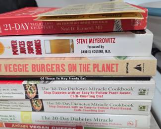Stack of Health and Cookbook Titles