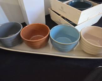 Emile Henry Set of Ramekins with Serving Tray