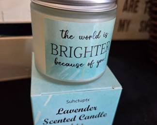 Lavender Scented Soy Candle with Inspirational Quote The World is Brighter