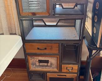 Really cute industrial storage cabinet