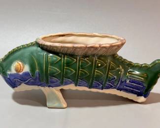 Vintage ceramic fish planter