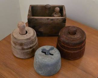 Various wood and aluminum butter molds