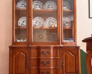 Vintage Bassett French Provincial china cabinet