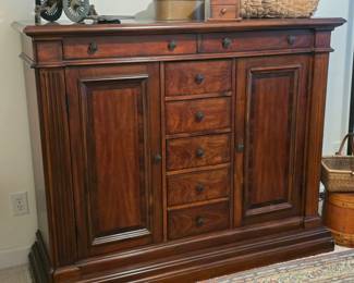 Cherry finish credenza