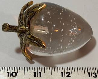 Vintage Silvestri glass strawberry paperweight