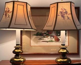Pair of vintage brass lamps